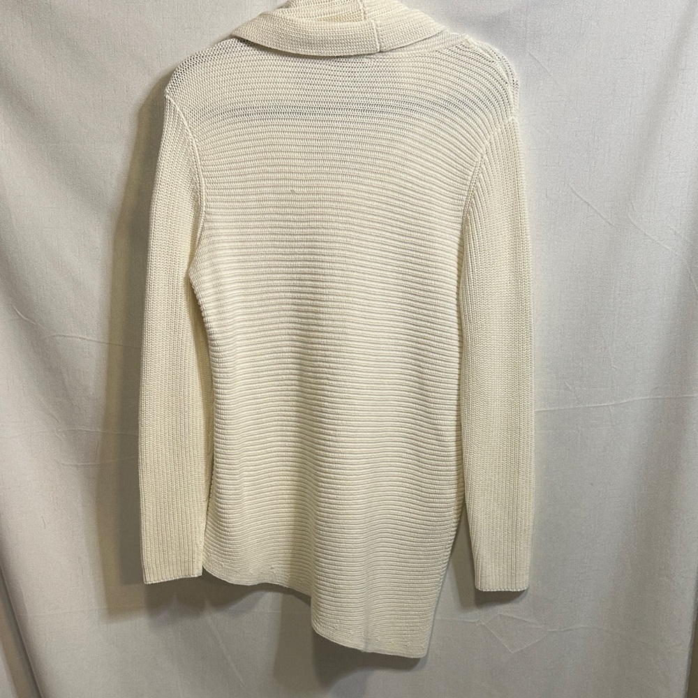 Asymmetrical Cream Cowl Neck Sweater - Picture 7 of 7